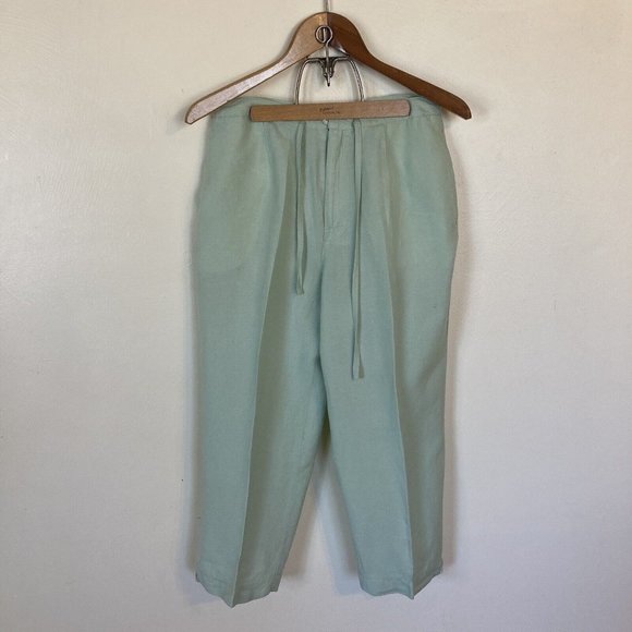 Womens Crazy Horse Liz Claiborne Size 10 Linen Blend Lime Green Pants - Picture 1 of 8